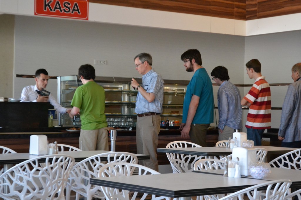 Our typical lunch break: cafeteria-style restaurants hosted by gas stations